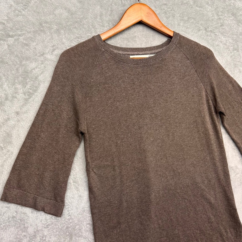 M. Rena Sweater Size Small Brown Metallic Shimmer Dainty Whimsigoth Fairy Grunge